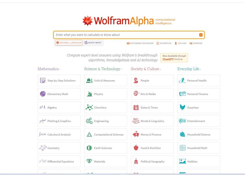 Wolframalpha для решения задач