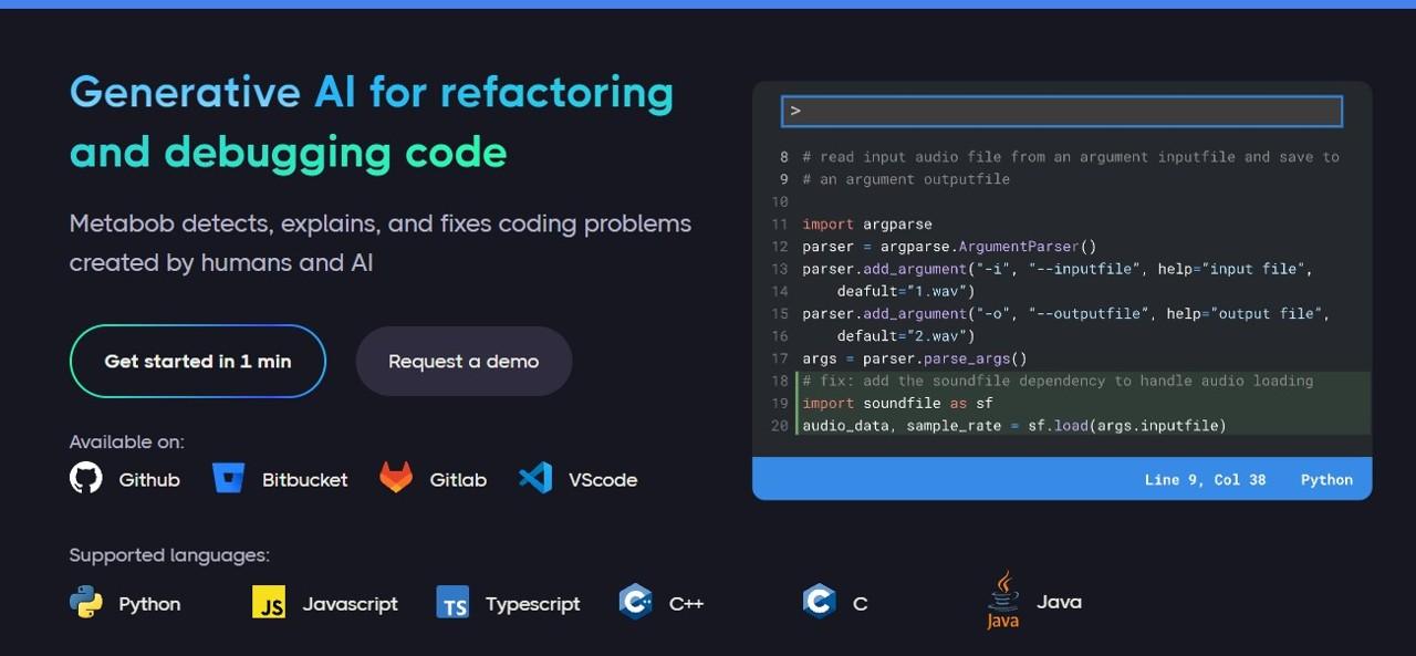 Metabob: AI for debugging & refactoring