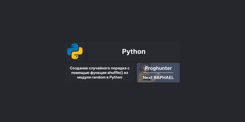 Создание случайного порядка с помощью функции shuffle() из модуля random в Python