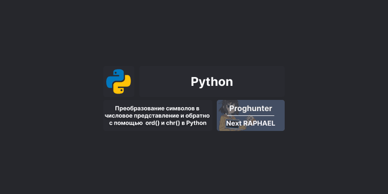 Преобразование символов в числовое представление и обратно с помощью функций ord() и chr() в Python